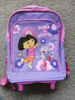 Vintage Dora The Explorer Roller Backpack Suitcase with Boots